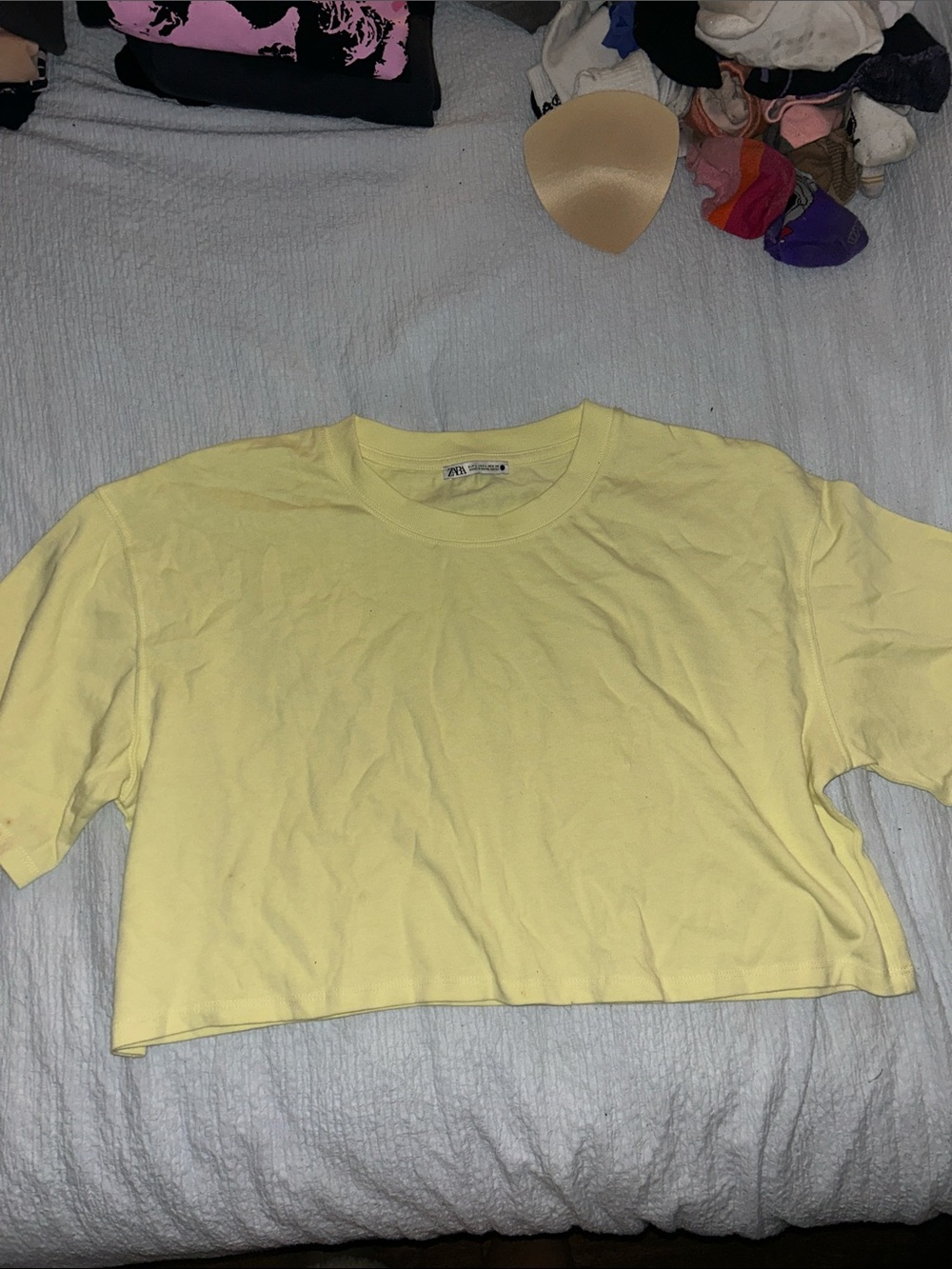 Zara Cropped Yellow Tee